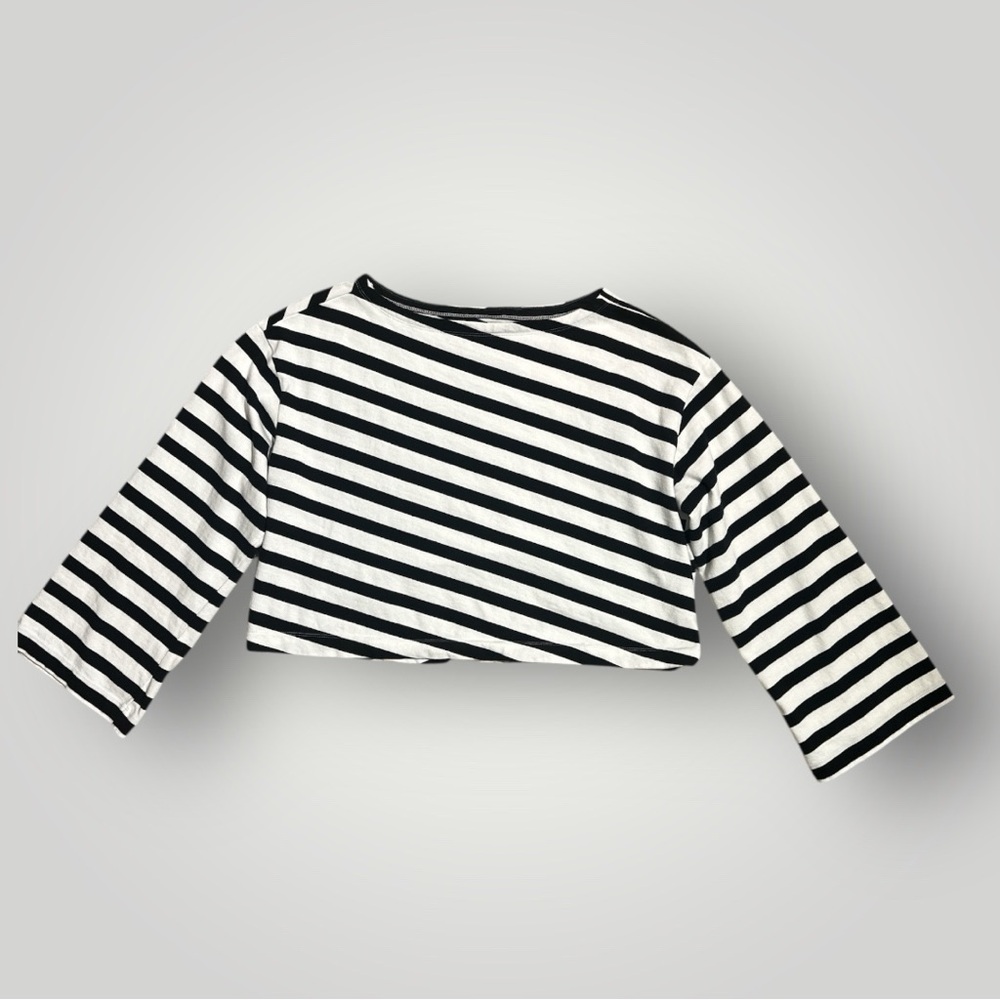 Maeve Anthropologie Black
White Striped Cropped Top XL